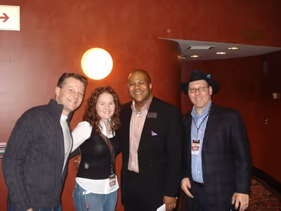 11.	Jeremy Kushnier, Kelly Cameron, Dancap's Jefferson Darrell and Dancap President A Photo